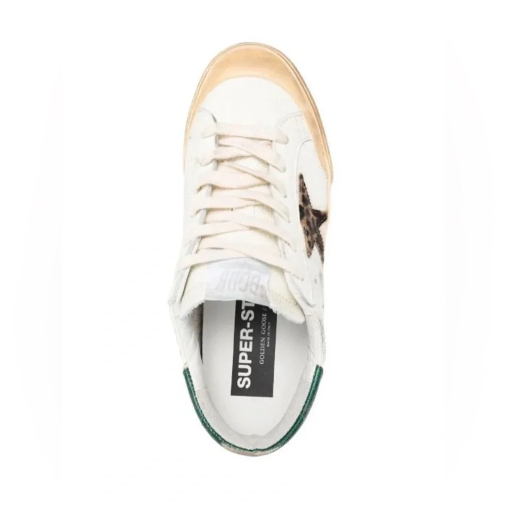 Golden Goose White and Green Sneakers - Picture 5 of 12